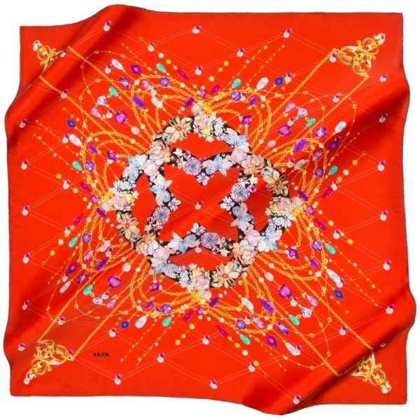 Aker İpek Krep Saten Eşarp / 90*90 / 6730701-341