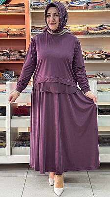 Puane - Altı Tül Detaylı Etekli Takım Mürdüm/14420 