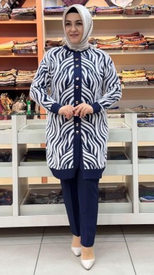 inza moda - Angora Merserize Hırka Lacivert/3286