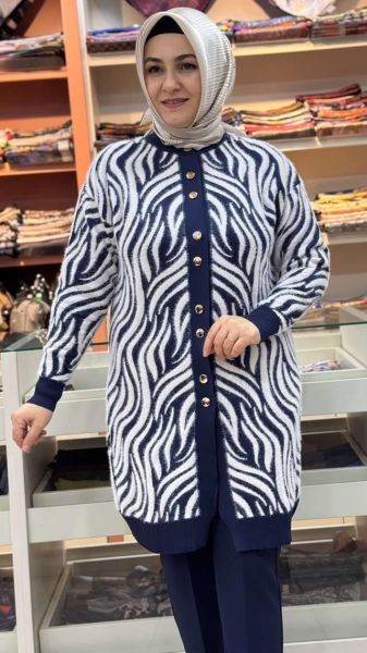 Angora Merserize Hırka Lacivert/3286