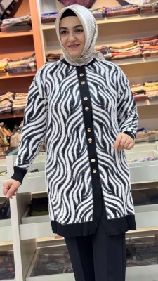 Angora Merserize Hırka Siyah/3286 - Thumbnail