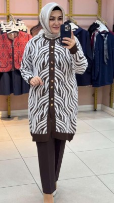 Angora Merserize Hırka Acı Kahve/3286 - Thumbnail