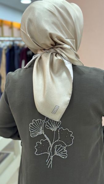 Arkası Taş İşlemeli Beli Bağlamalı Takım Kahve/1727