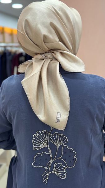 Arkası Taş İşlemeli Beli Bağlamalı Takım İndigo/1727