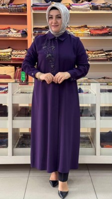 Haya - Arkası Ve Önü Taşlı Tunik Mürdüm/1589