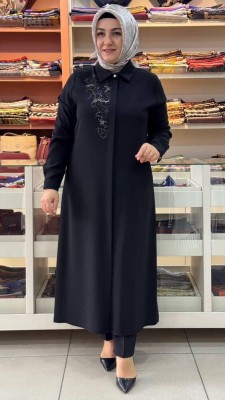Haya - Arkası Ve Önü Taşlı Tunik Siyah/1589