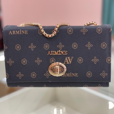 - Armine Baskı Detaylı Zincirli Çanta Siyah/273