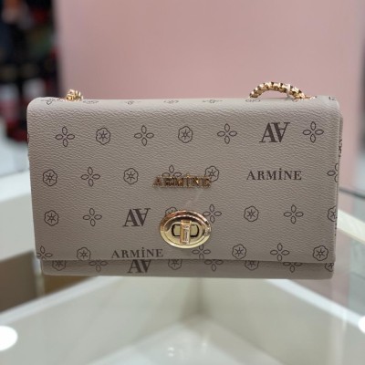  - Armine Baskı Detaylı Zincirli Çanta Vizon/273