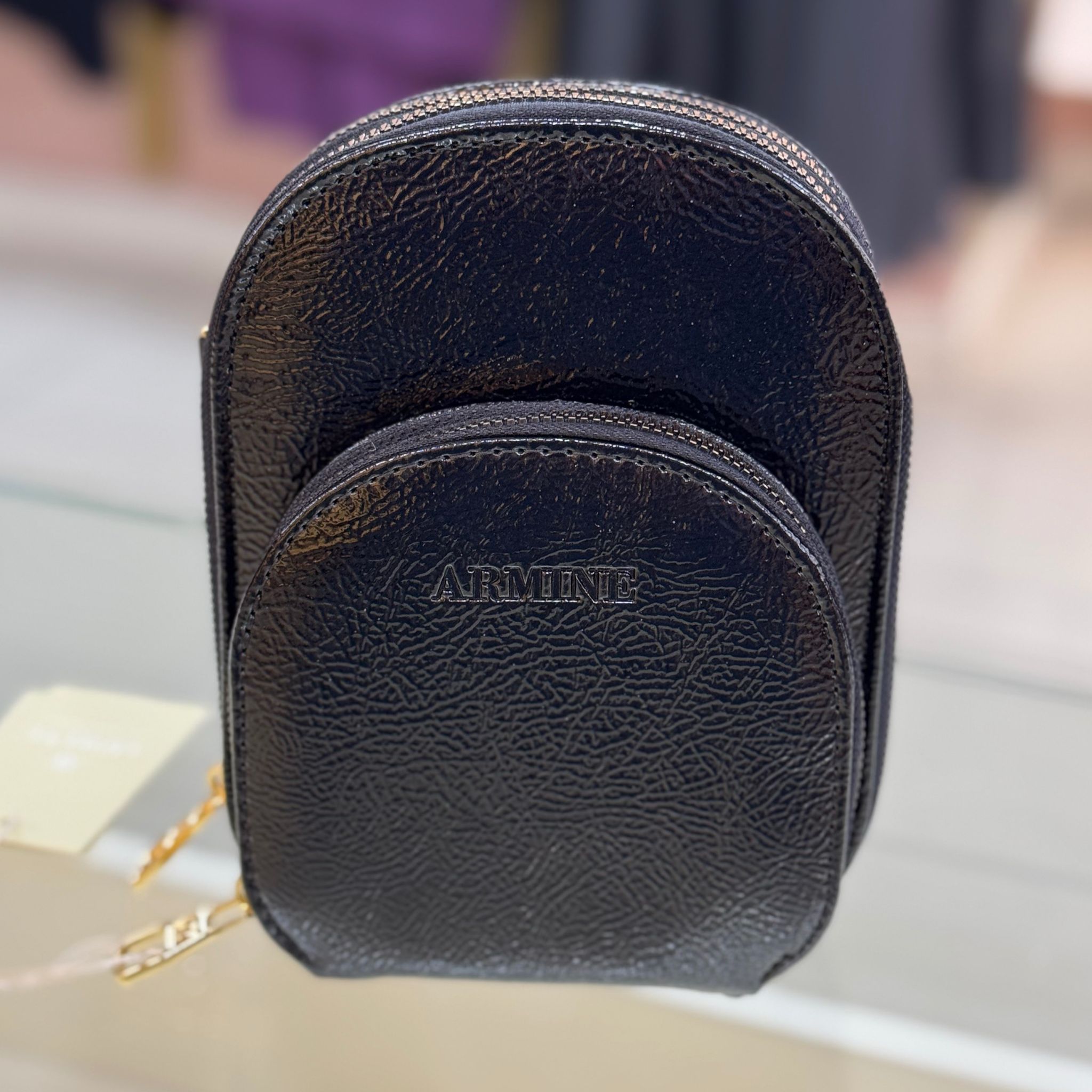 ARMİNE - Armine Çanta Düz Siyah Rugan/384