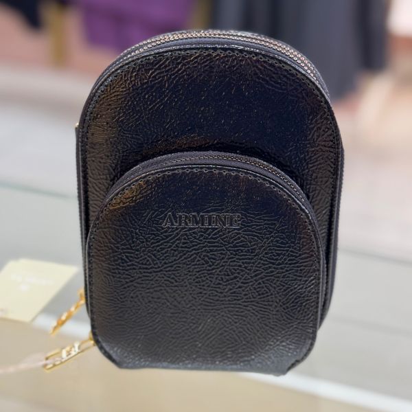 Armine Çanta Düz Siyah Rugan/384