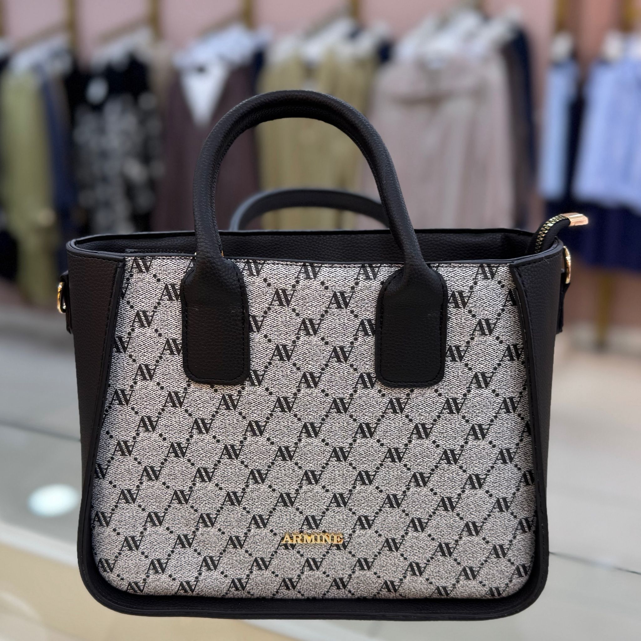 ARMİNE - Armine Çanta Gri Noktalı/419