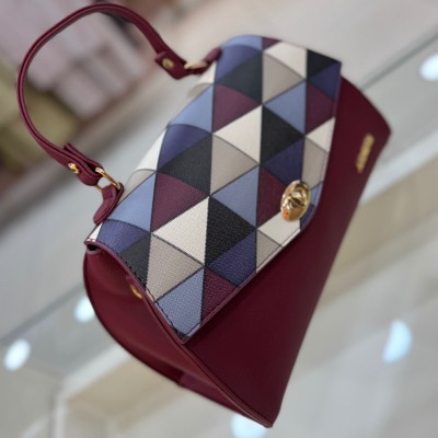 Armine Çanta Bordo Ekose/409 - Thumbnail