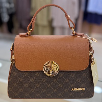 Armine Çanta Kahve Noktalı/415 - Thumbnail