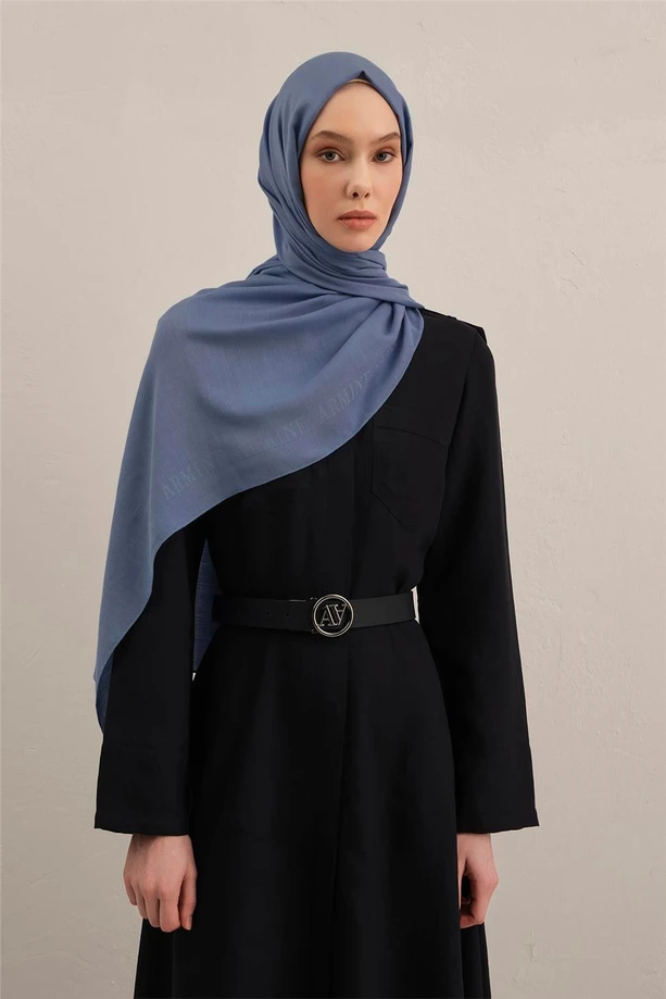  - Armine Logo Bordürlü Pamuk İpek Şal/1-26