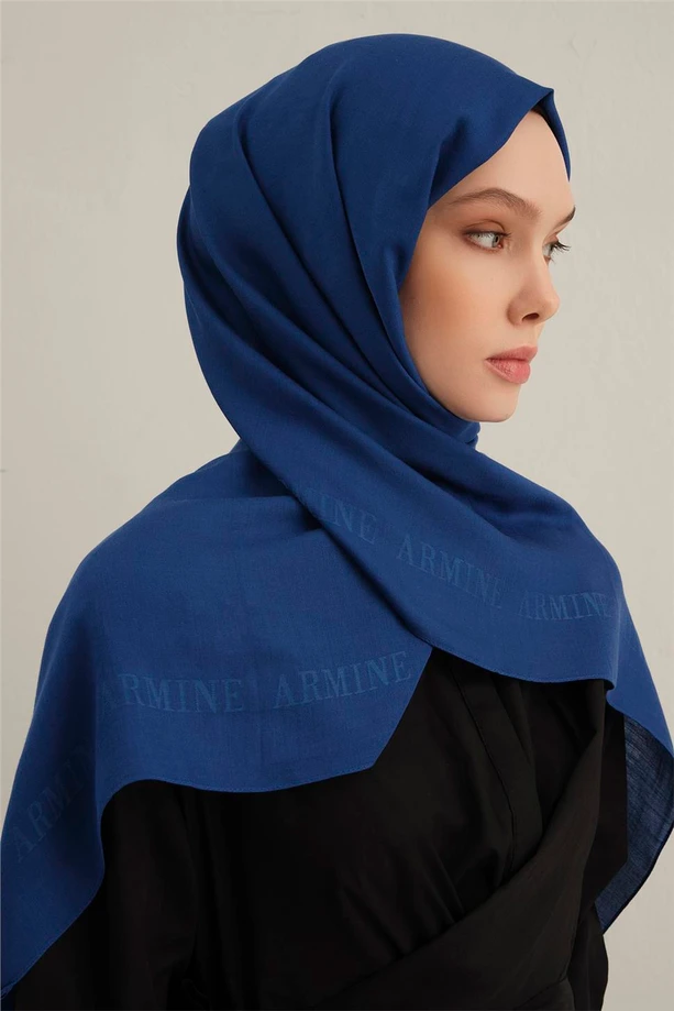  - Armine Logo Bordürlü Pamuk İpek Şal/1-28