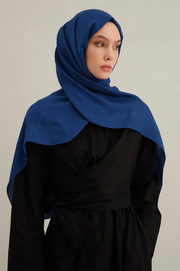 Armine Logo Bordürlü Pamuk İpek Şal/1-28