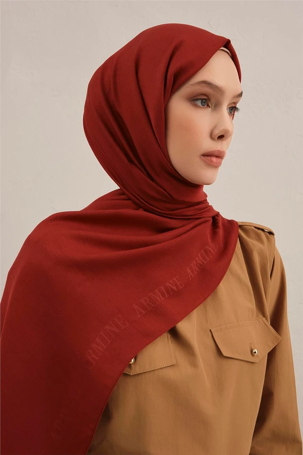 Armine Logo Bordürlü Pamuk İpek Şal/1-32