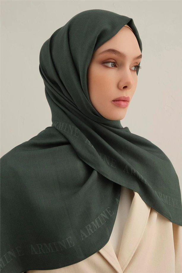 Armine Logo Bordürlü Pamuk İpek Şal/1-50