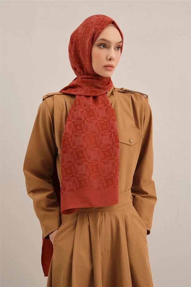  - Armine Lyocell Naia Kare Monogram Şal/6-35