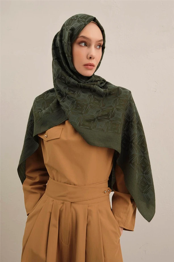  - Armine Lyocell Naia Kare Monogram Şal/6-54