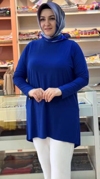 Asimetrik Sandy Tunik Saks/5390