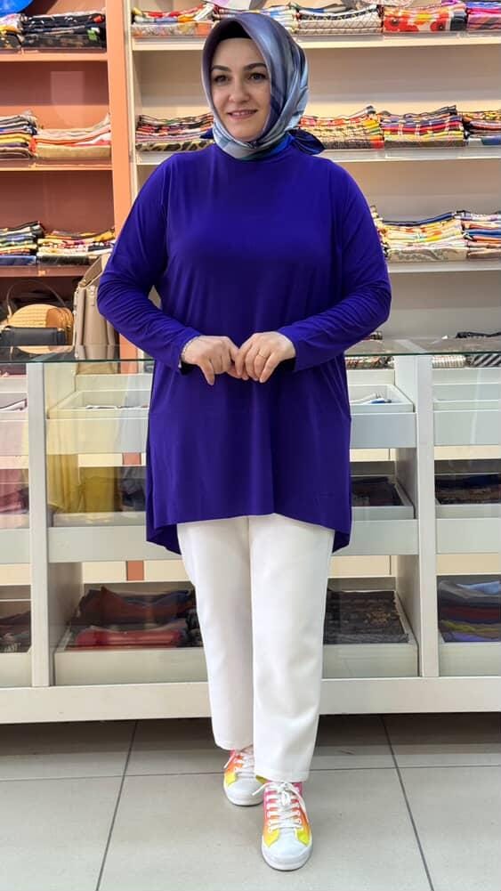 Efraze - Asimetrik Sandy Tunik Mor/5390