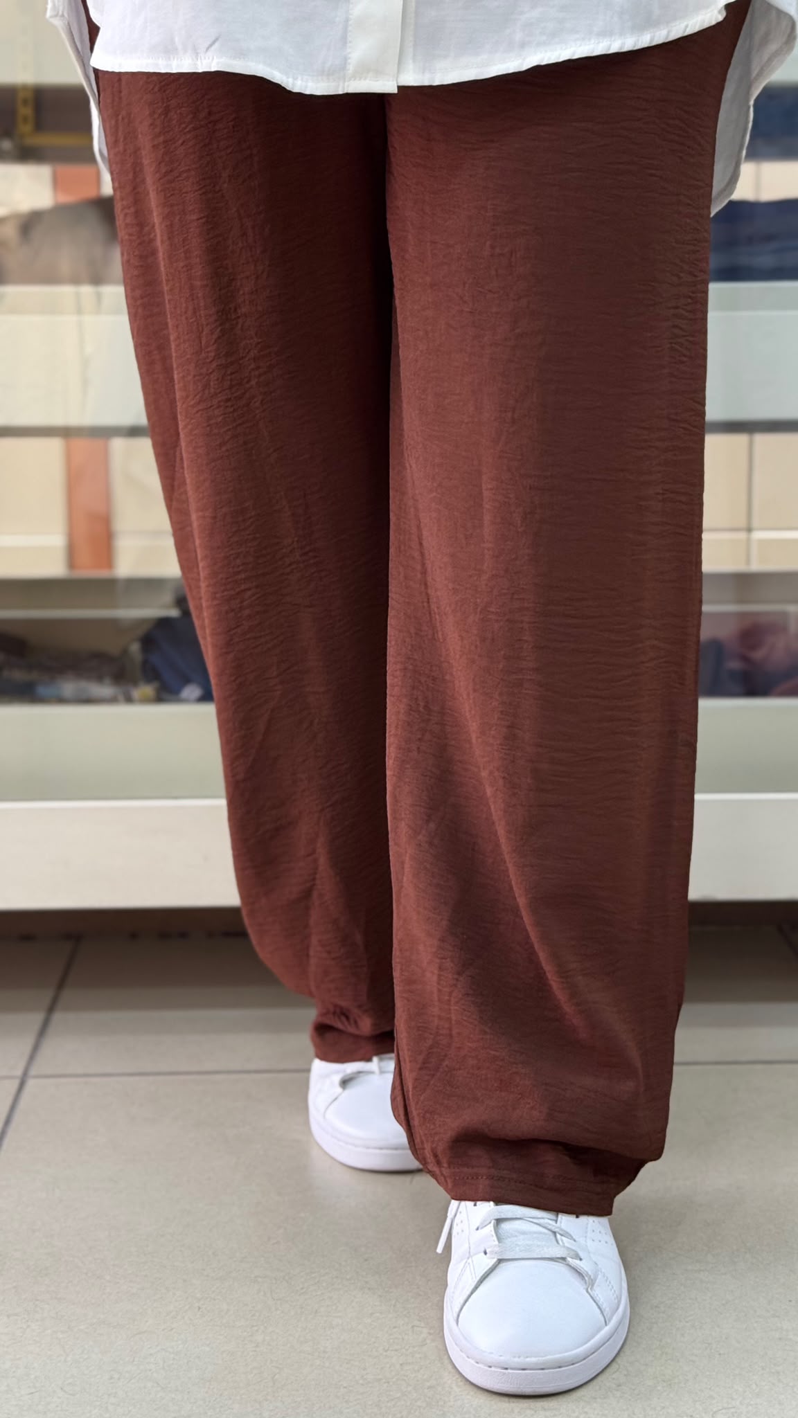 İnza Moda - Ayrobin Bol Paça Pantolon Acı Kahve / 1393 