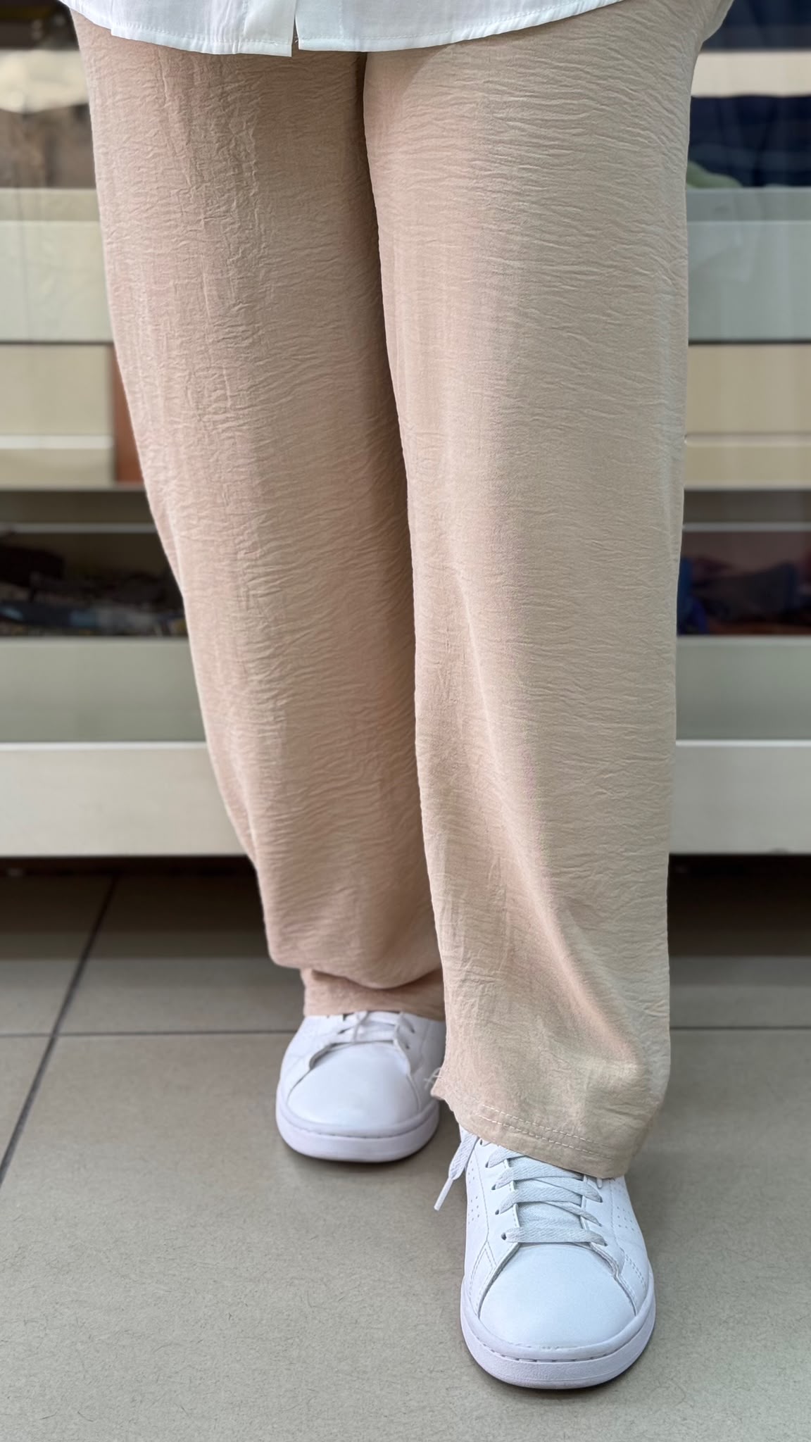 İnza Moda - Ayrobin Bol Paça Pantolon Krem/ 1393 