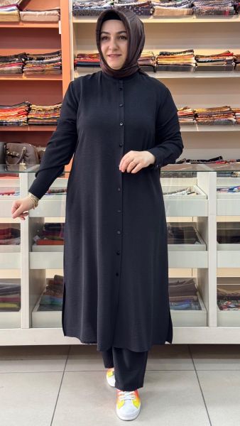 Ayrobin Hakim Yakalı Takım Siyah/6017