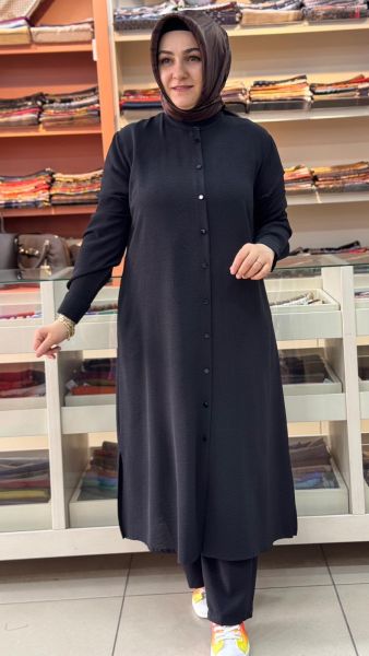 Ayrobin Hakim Yakalı Takım Siyah/6017