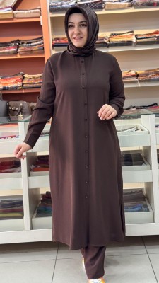 Ayrobin Hakim Yakalı Takım Acı Kahve/6017 - Thumbnail