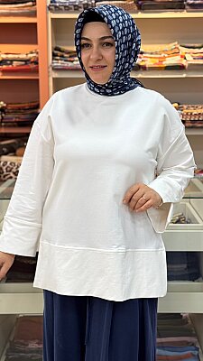 Basic Kısa Tunik Ekru / 20735 - Thumbnail