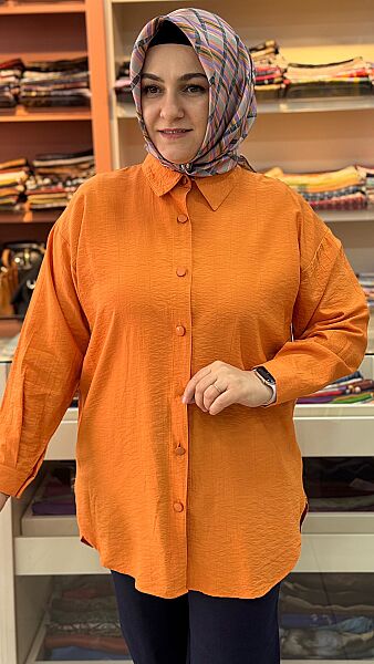 Basıc Çilek Kumaş Tunik Turuncu/1991 