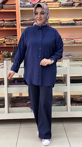 Basıc Çilek Kumaş Tunik Lacivert/1991 