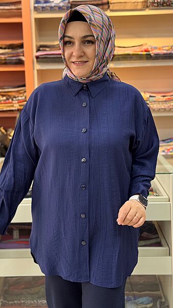 Basıc Çilek Kumaş Tunik Lacivert/1991 