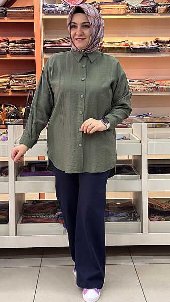 Basıc Çilek Kumaş Tunik Haki/1991 