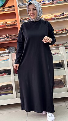 Basıc Elbise Siyah/12671 - Thumbnail