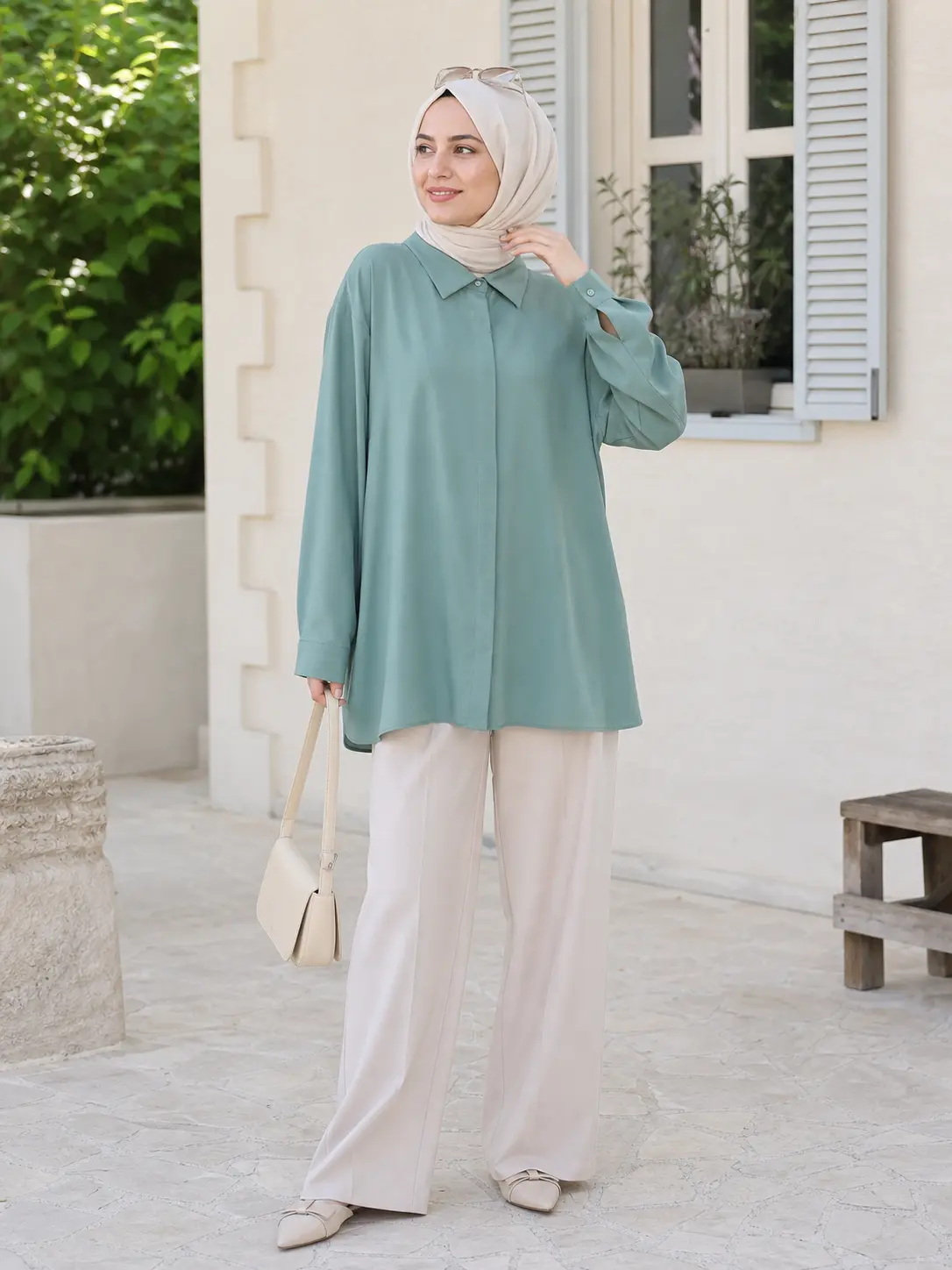 Gaze - Basic Krep Tunik Çağla/4208 