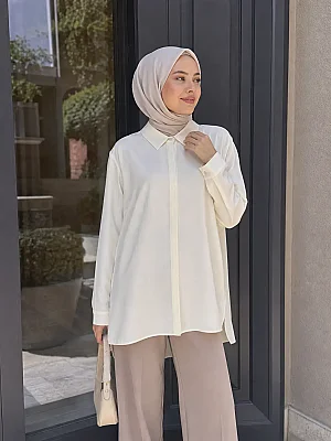 Gaze - Basic Krep Tunik Ekru/4208 
