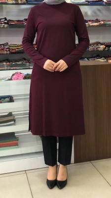  - Basic Penye Tunik Bordo/ 5143