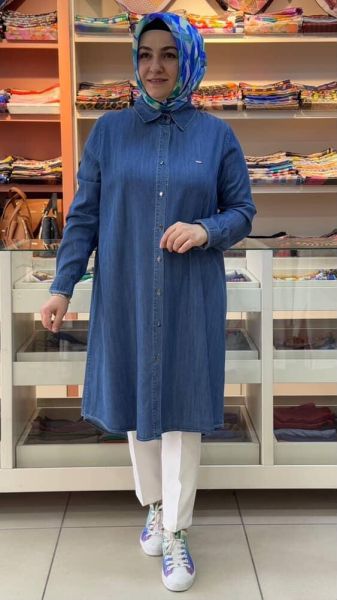 Basic Tensel Tunik Koyu Mavi/5345