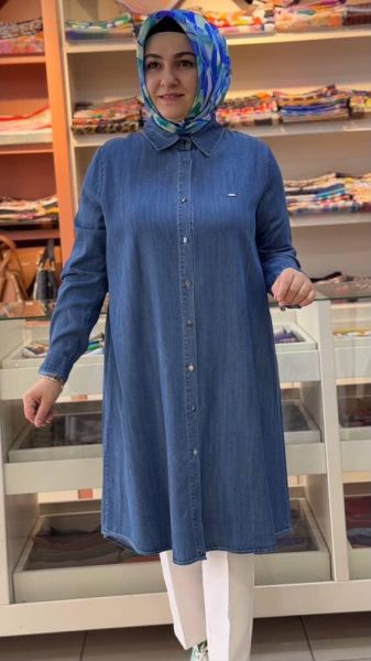 Basic Tensel Tunik Koyu Mavi/5345