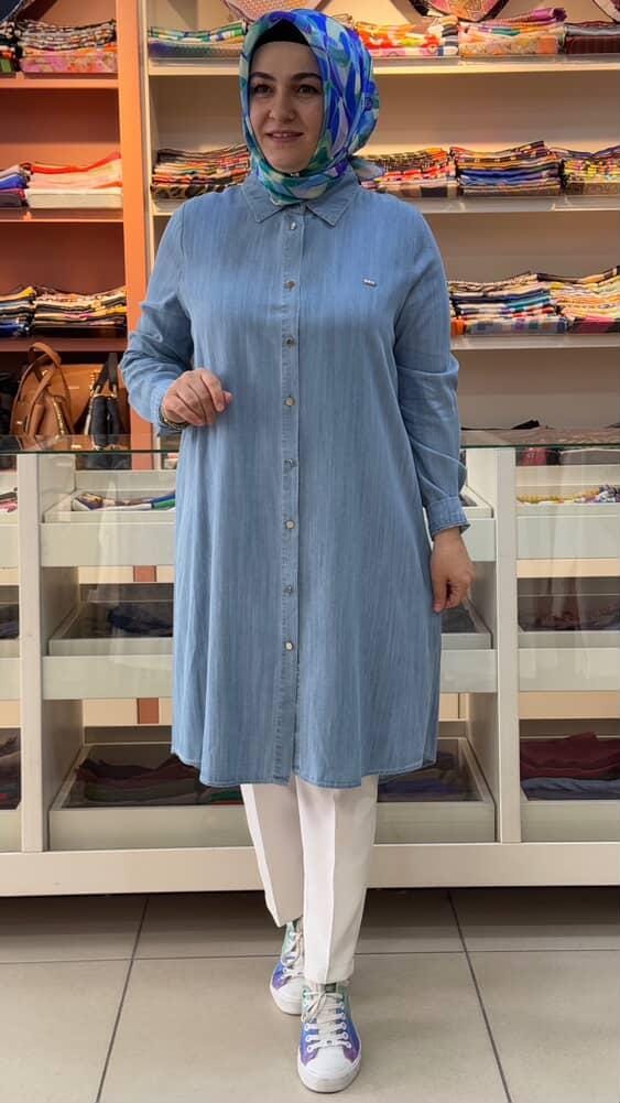 Selam - Basic Tensel Tunik Açık Mavi/5345