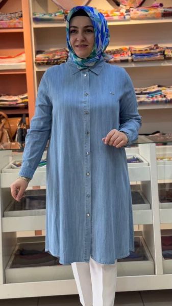 Basic Tensel Tunik Açık Mavi/5345