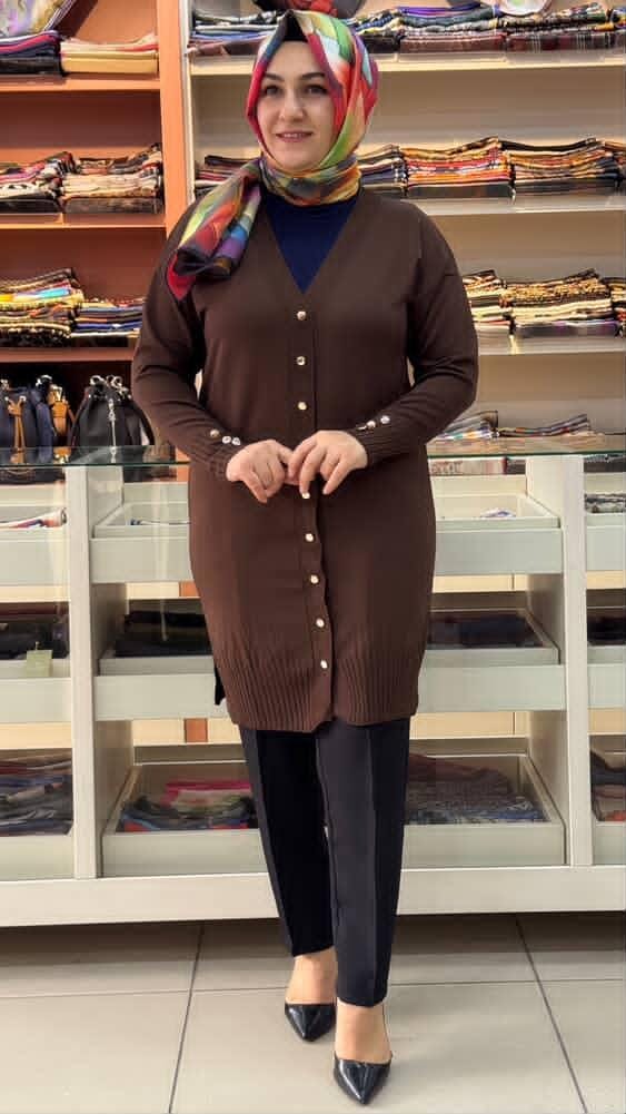  - Basic Triko Hırka Acı Kahve/3176