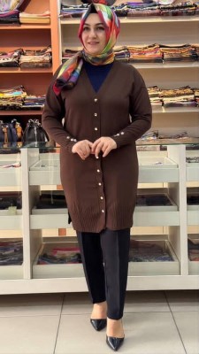  - Basic Triko Hırka Acı Kahve/3176