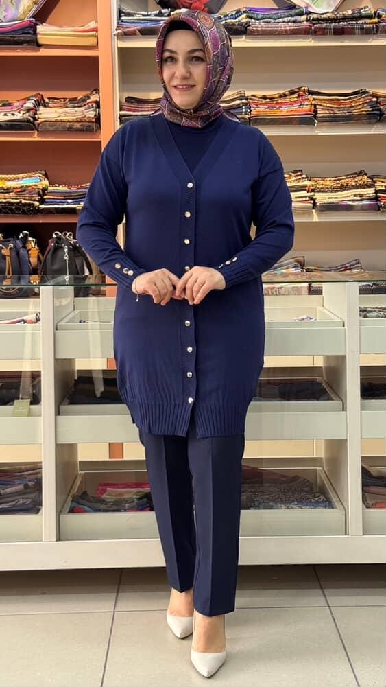  - Basic Triko Hırka Lacivert/3176