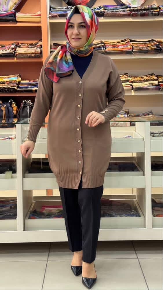  - Basic Triko Hırka Kahve/3176