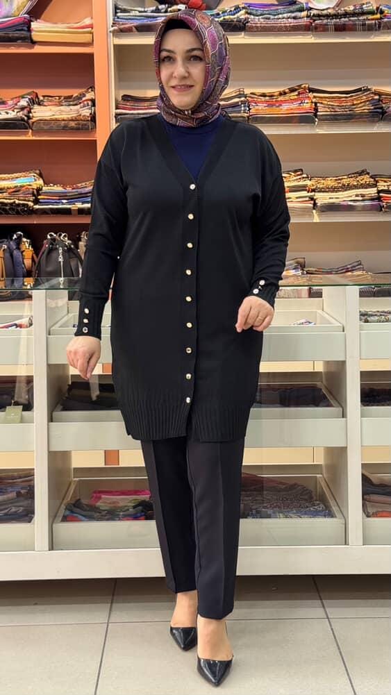  - Basic Triko Hırka Sİyah/3176