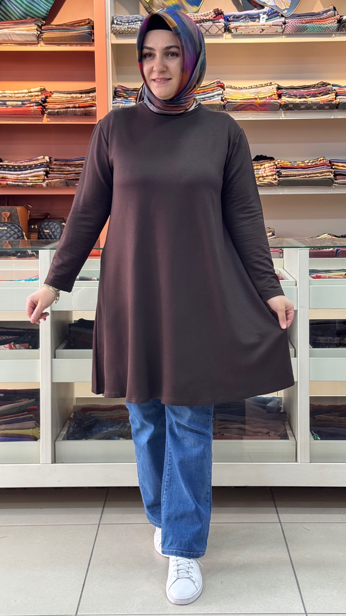 İZEL - Basic Tunik Kahve/1360 